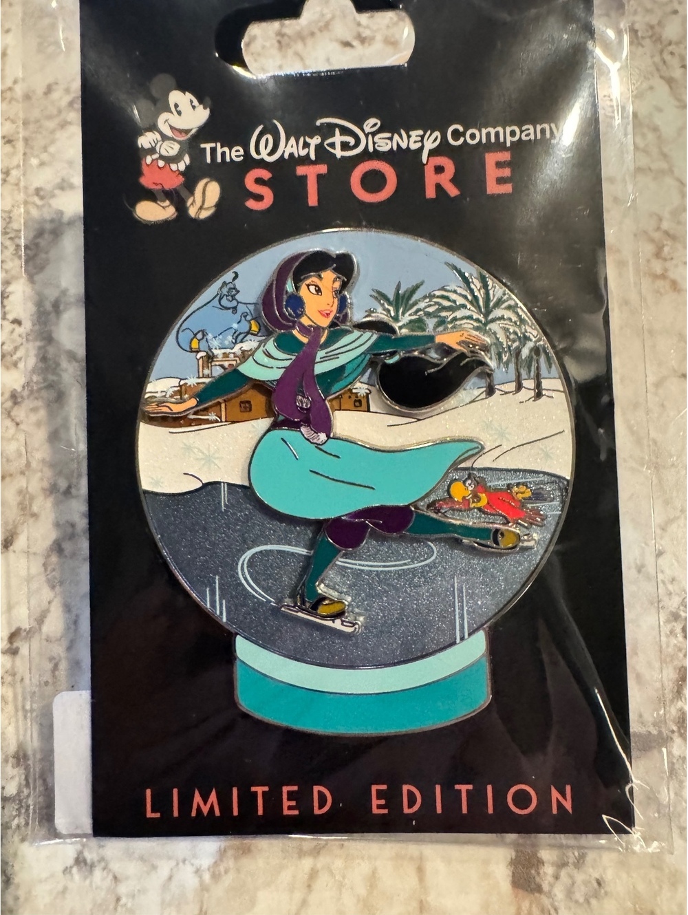 DEC 2025 Winter Memories Snow Globe Pin Jasmine LE 400 D23